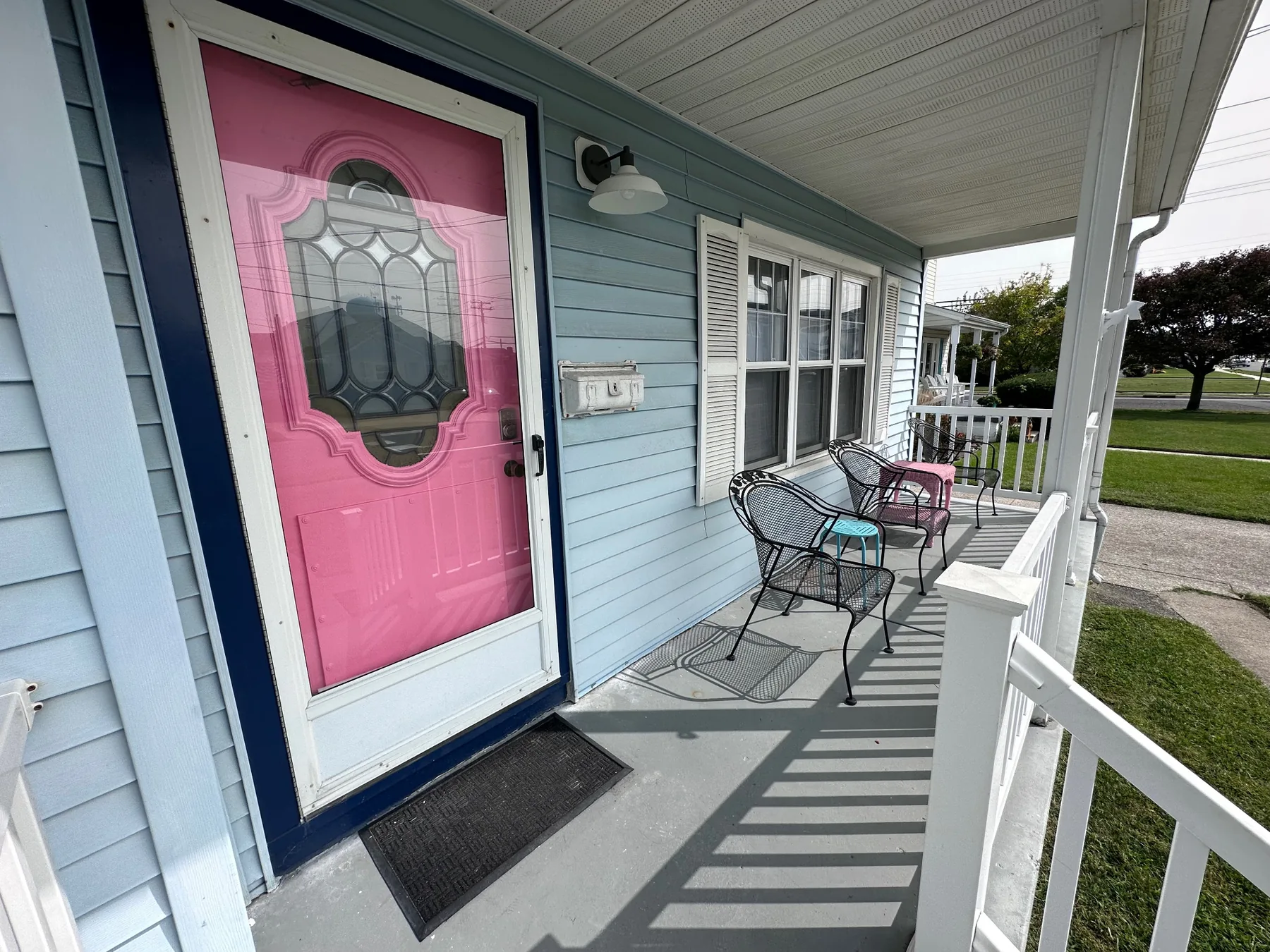 Covered front porch of Brigantine Beach House